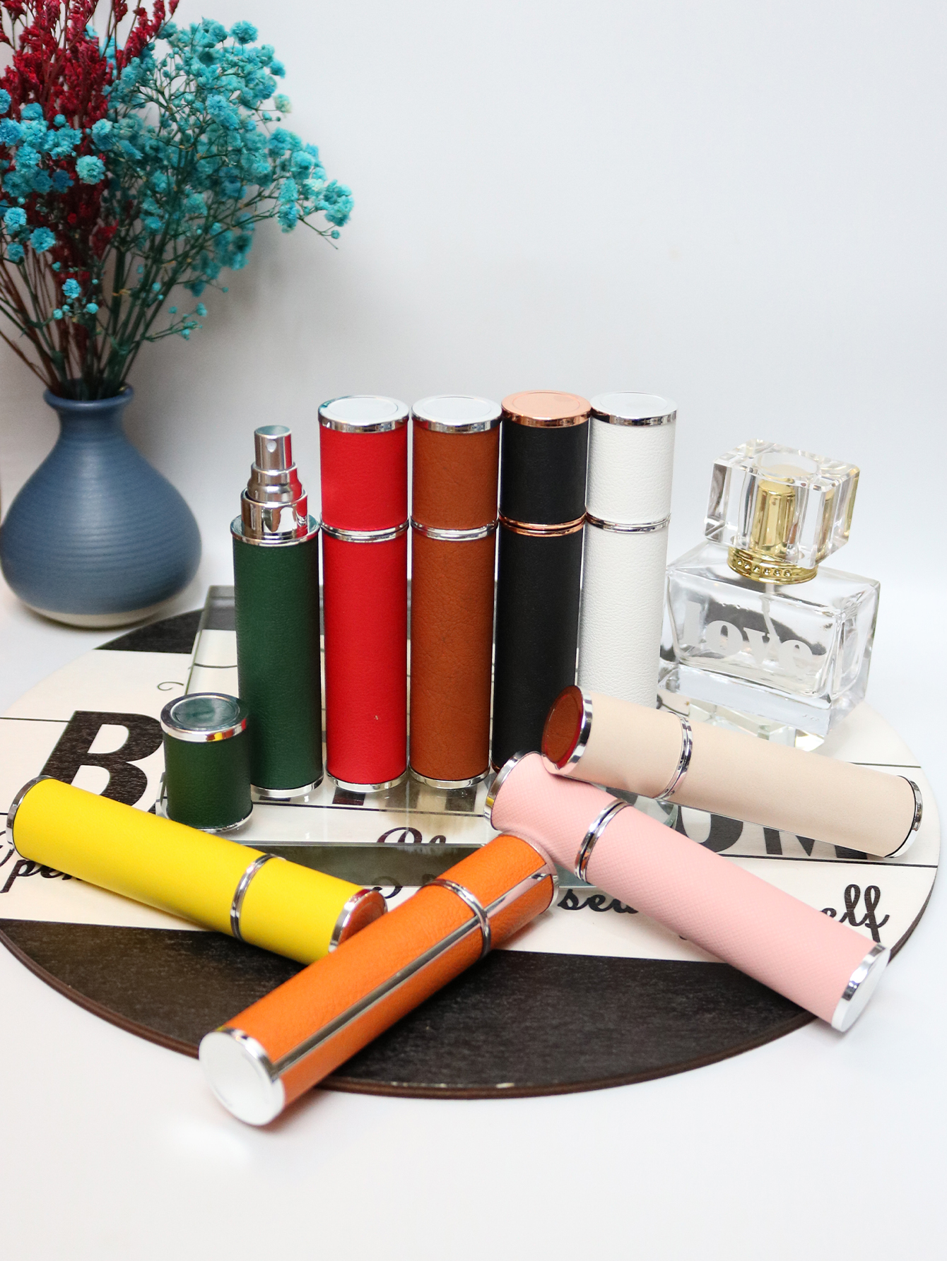 10ml luxury leather wrapped gl - đánh giá và giá Luxury Skincare Bottles