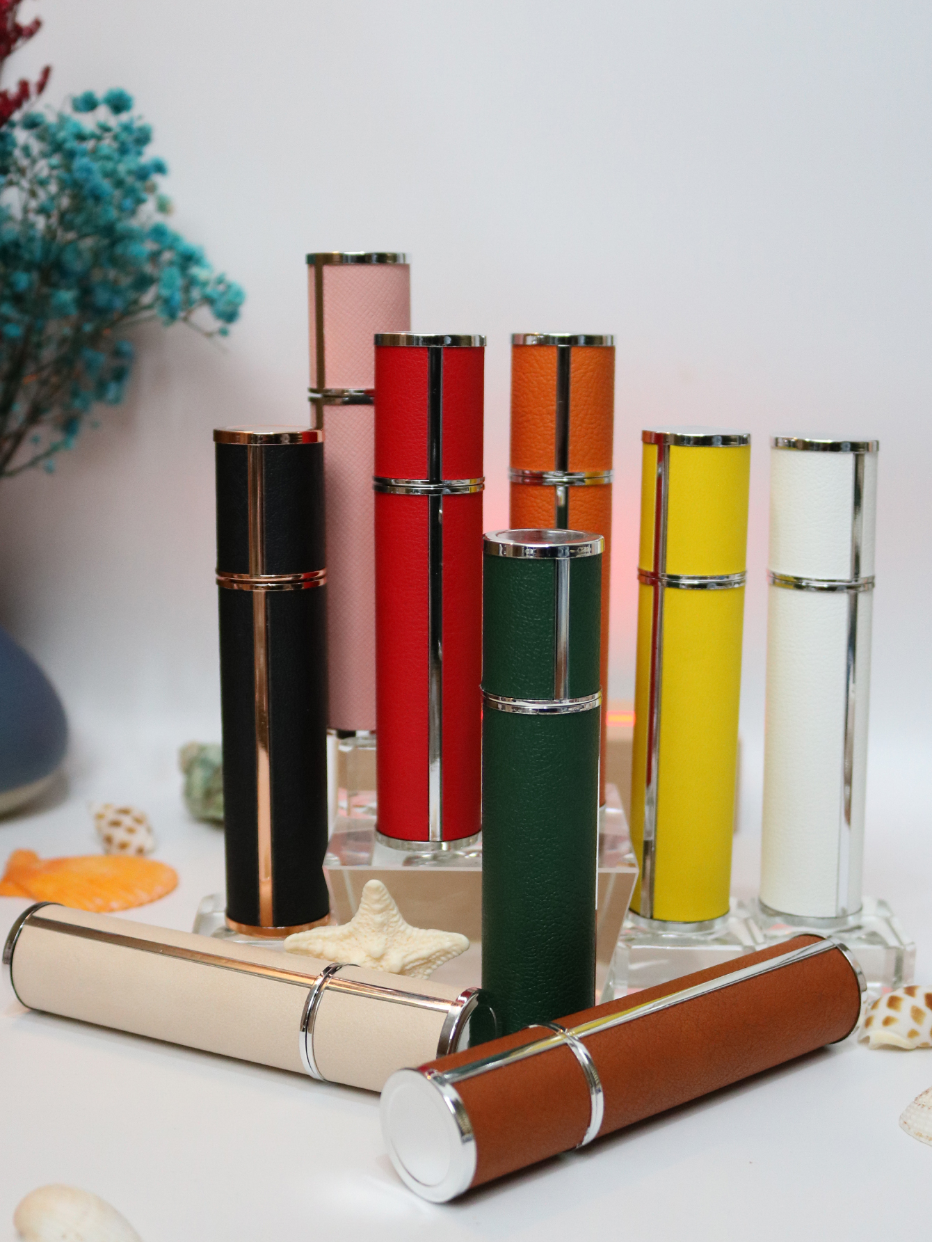 10ml luxury leather wrapped gl - đánh giá và giá Luxury Skincare Bottles