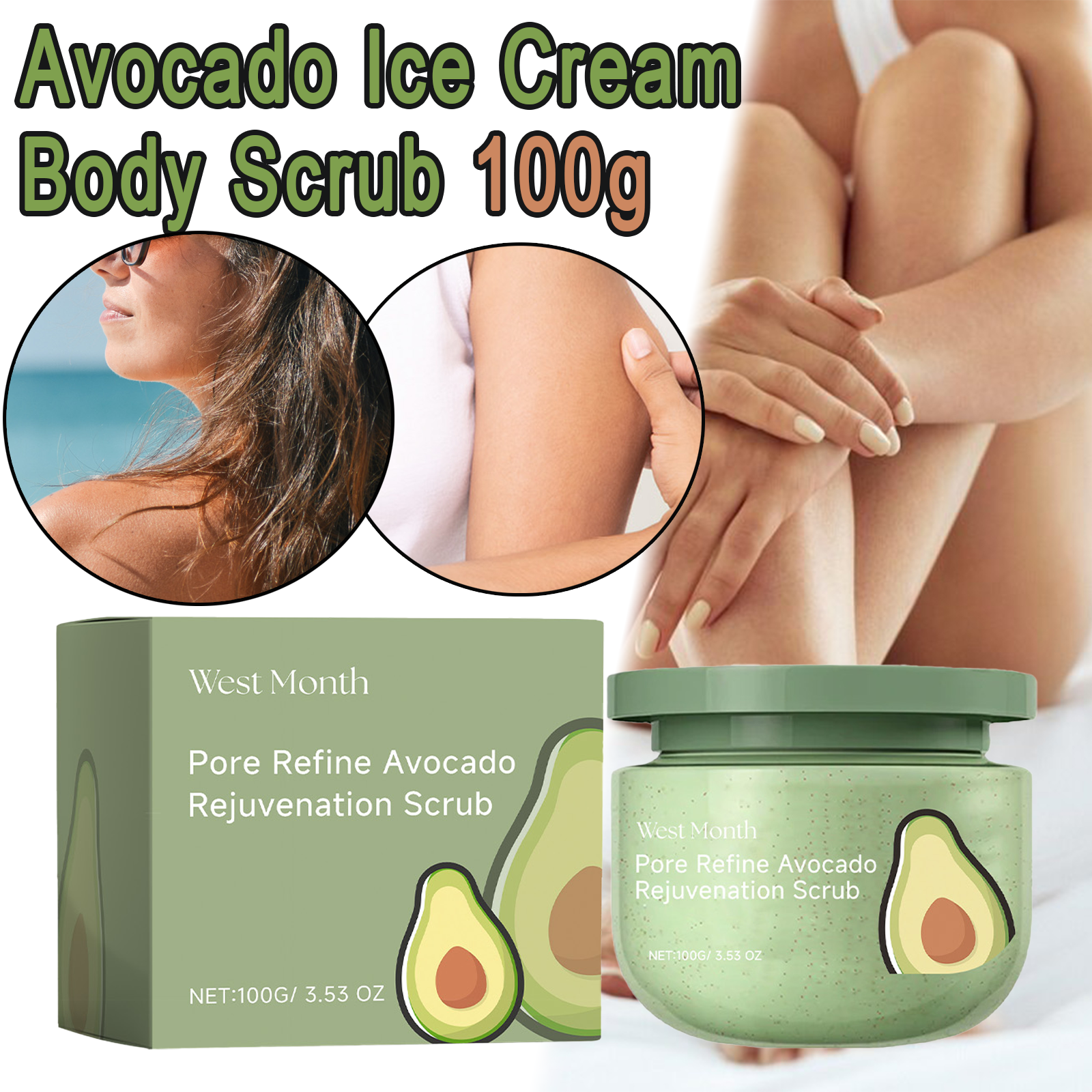 Avocado Ice Cream Body Scrub 1 - đánh giá và giá Luxury Skincare Gift Set For Women