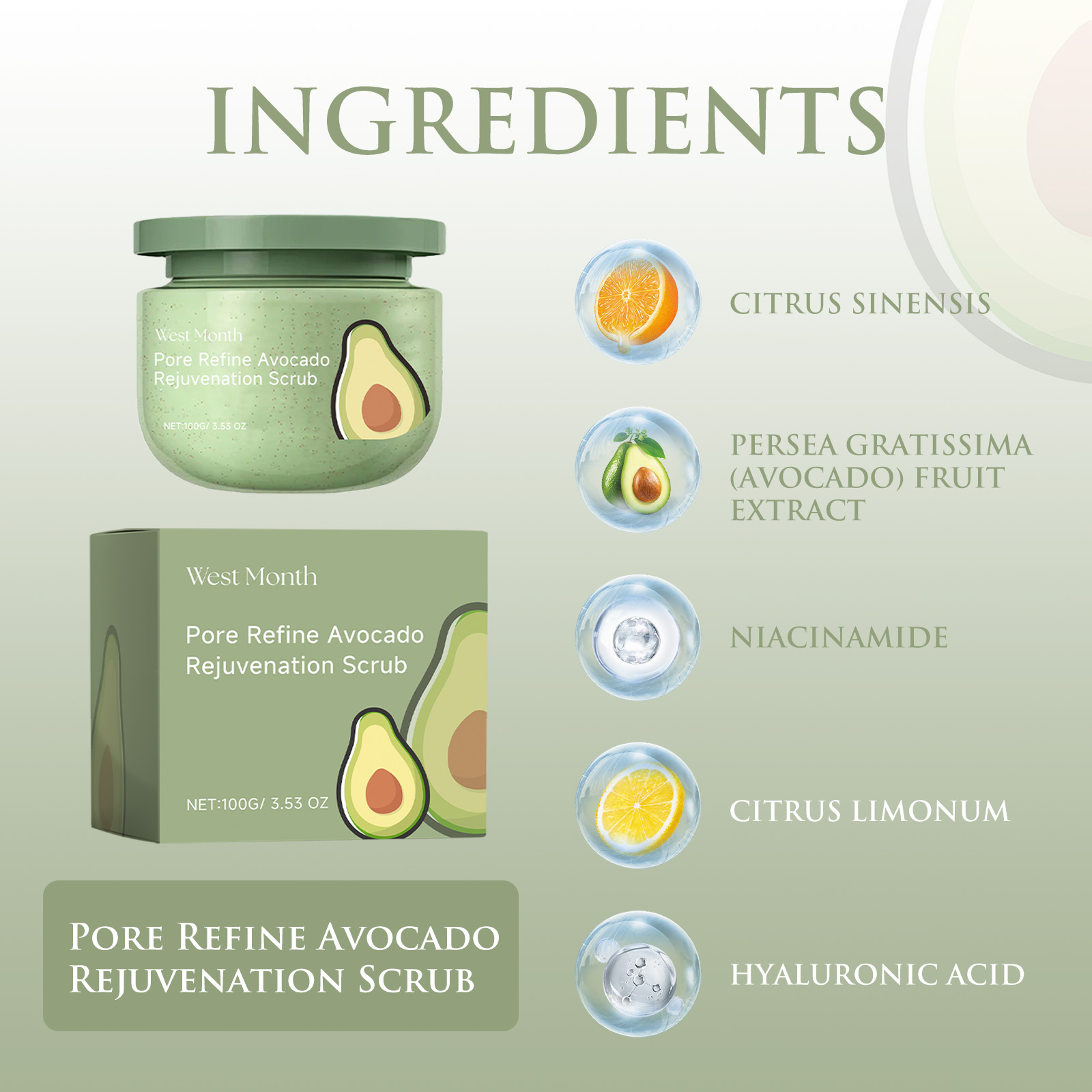 Avocado Ice Cream Body Scrub 1 - đánh giá và giá Luxury Skincare Gift Set For Women