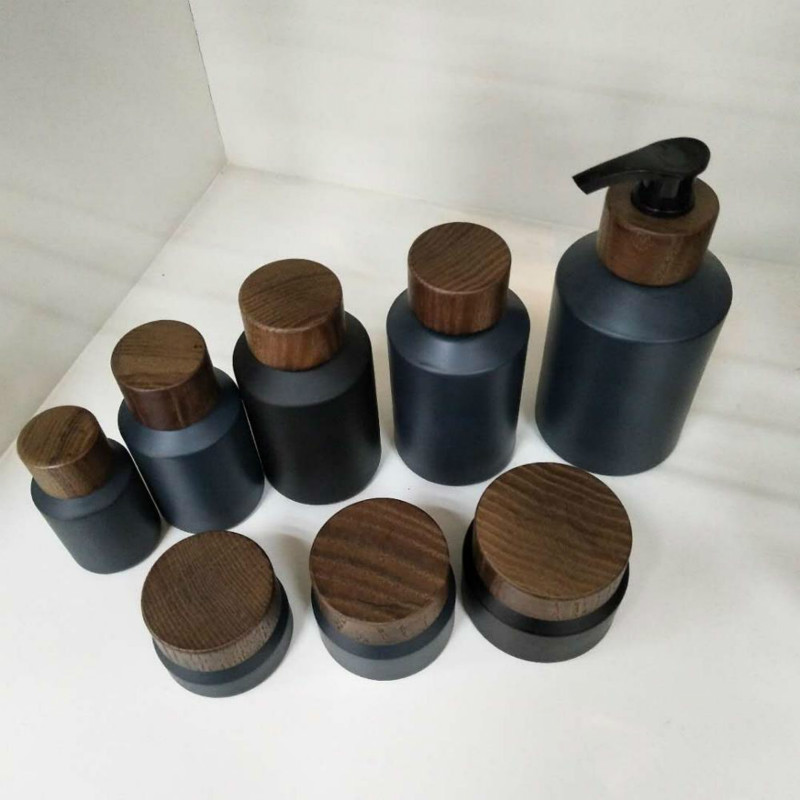 60pcs 120ml black matte glass  - đánh giá và giá Luxury Skincare Bottles