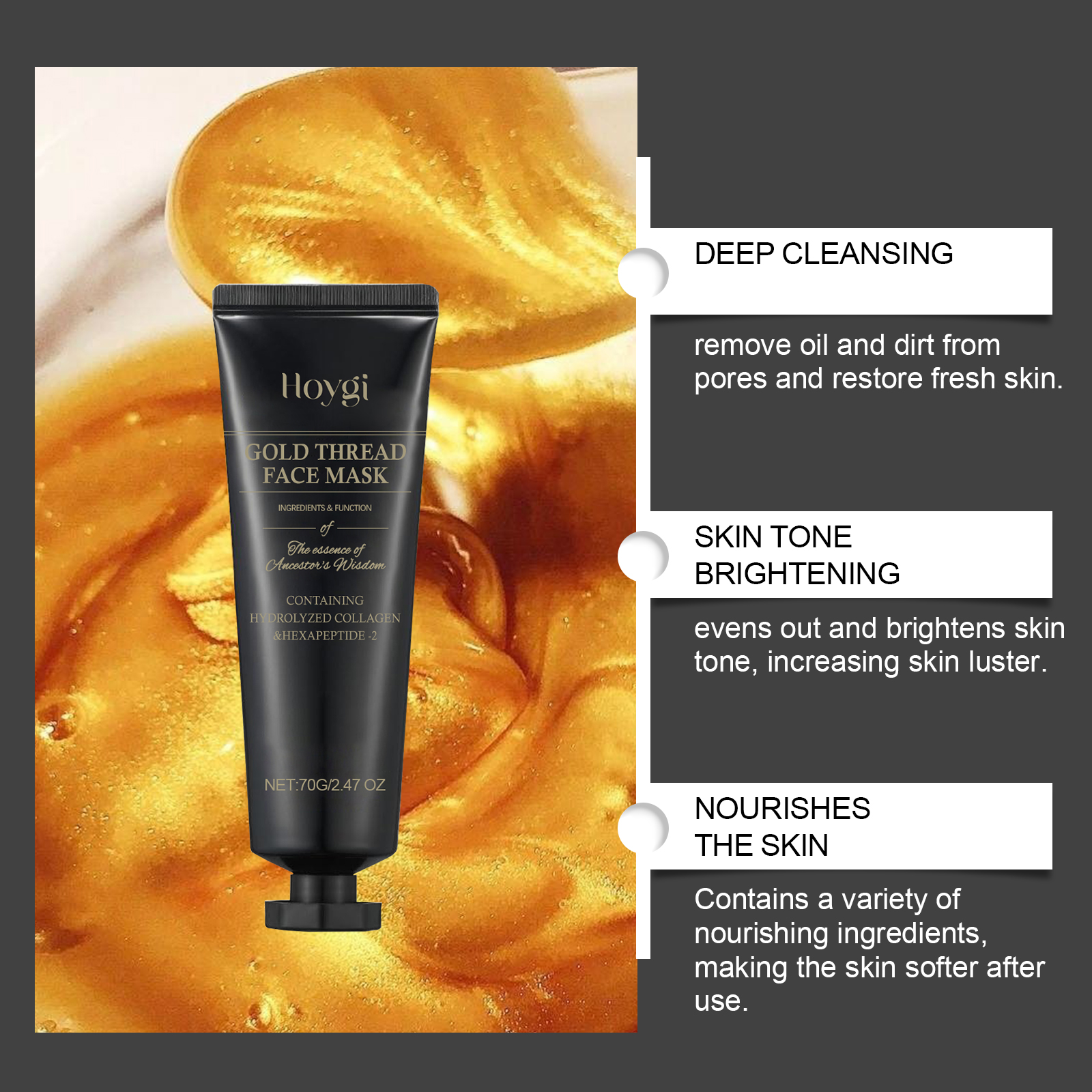 HOYGI 24K Gold Peeling Face Ma - đánh giá và giá Skincare Luxury Whitening