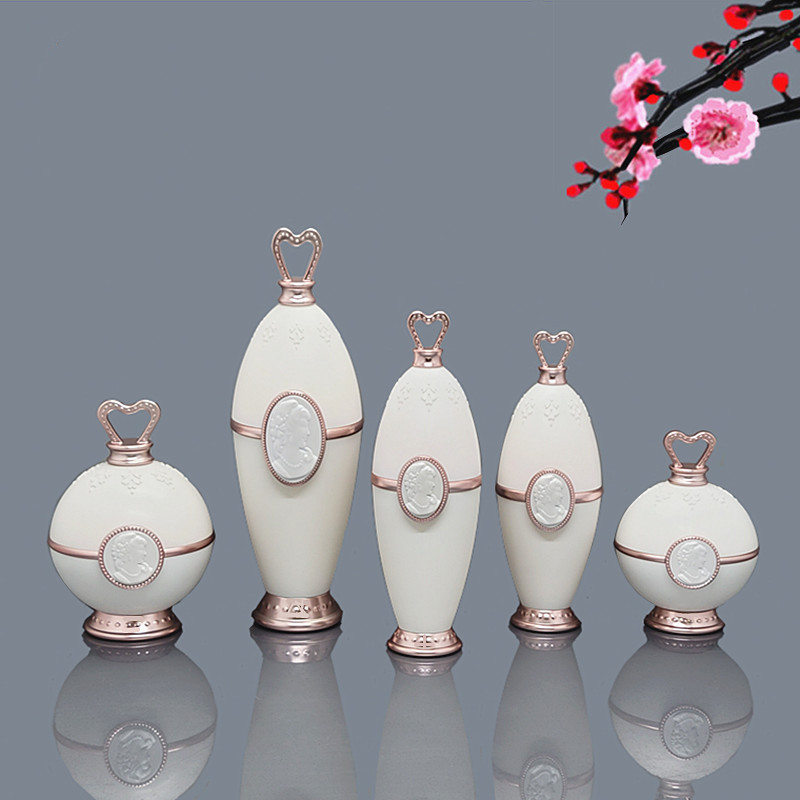 6pcs/pack Gold/White Acrylic E - đánh giá và giá Luxury Skincare Bottles