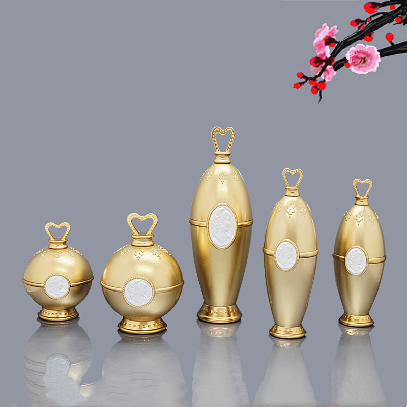 6pcs/pack Gold/White Acrylic E - đánh giá và giá Luxury Skincare Bottles
